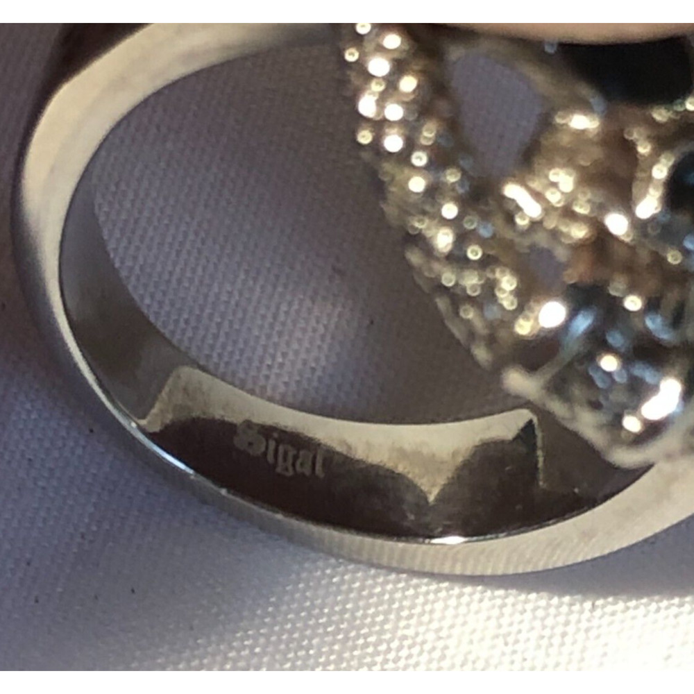 Sigal Silvertone Figural Skull & Snake Fang Men's Statement Bikers Ring Size 11 - Picture 8 of 8